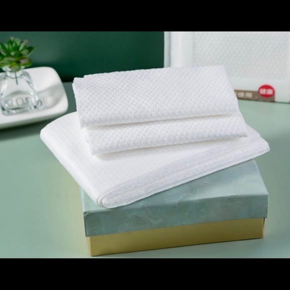 Portable travel pure cotton disposable white soft bath towels 6 pack - Picture 9 of 14